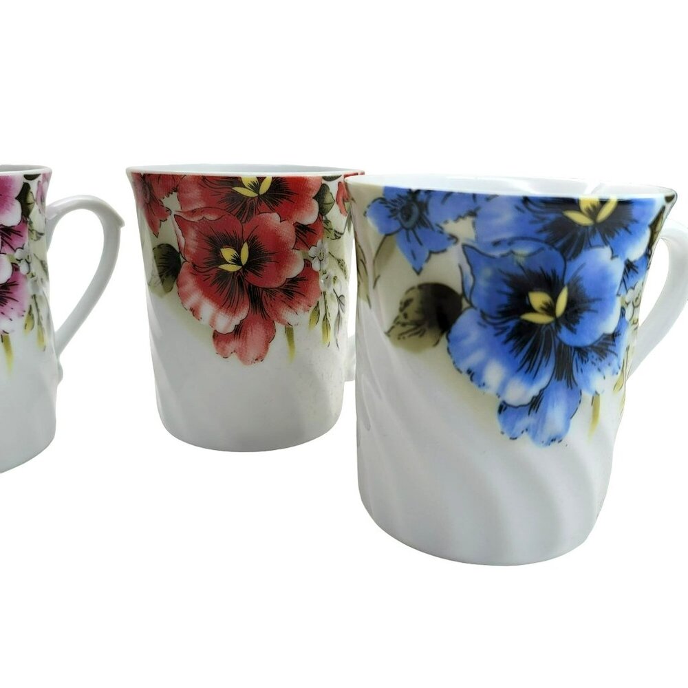 Sorelle Floral Coffee Mug Tea Cup Set Floral Fine Porcelain China Pretty! PD001 - Picture 4 of 10